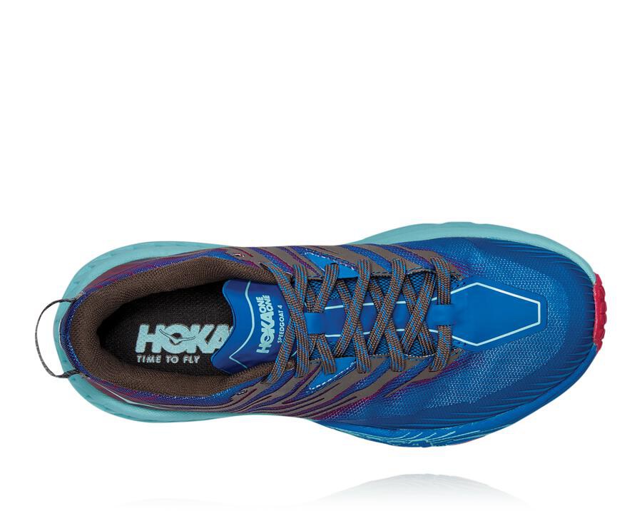 Trail Shoes Womens - Hoka One One Speedgoat 4 - Blue - OAUJSLG-47